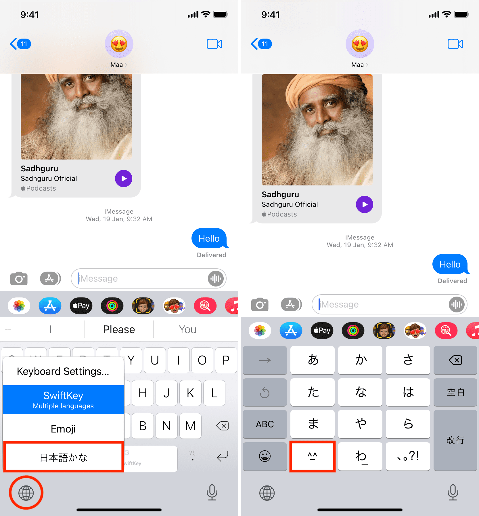 Passa alla tastiera giapponese su iPhone